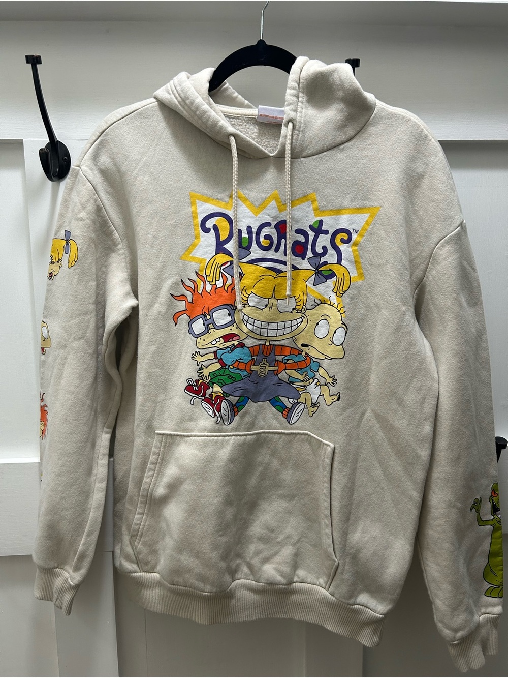 Nickelodeon Crewneck Hoodie in Cream with Multicolor Rugrats Graphic
